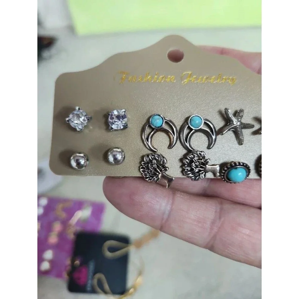 Southwestern cowgirl rodeo 6 pr of earrings